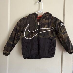 Nike Orange and Black Fleece Jacket